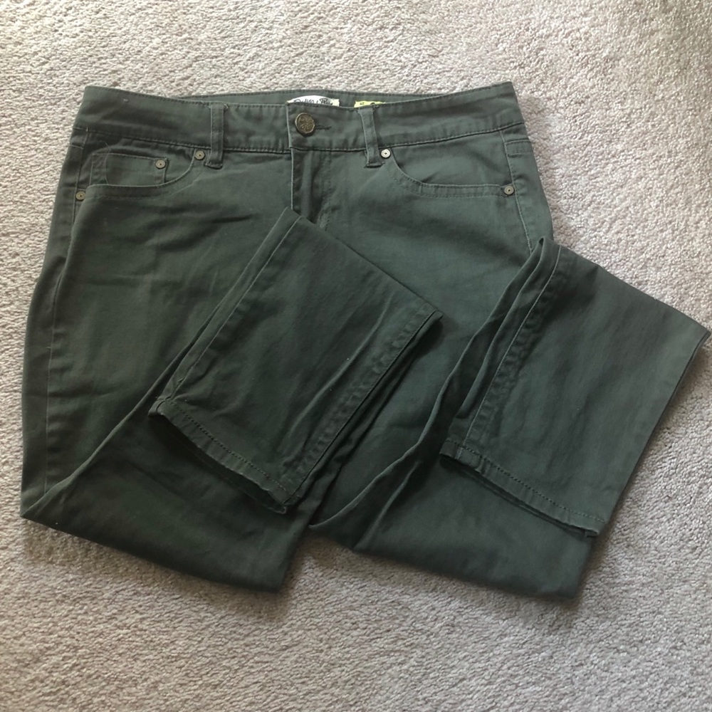 Indigo Rein Skinny Hunter Green Pants Sz 9